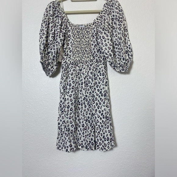 Billabong Dress Sweet Demeanor Animal Leopard Print White/Black/Pink - XS - Picture 4 of 11